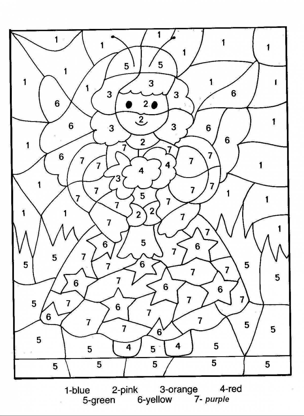 Fun coloring by numbers for kids 5-7 years old