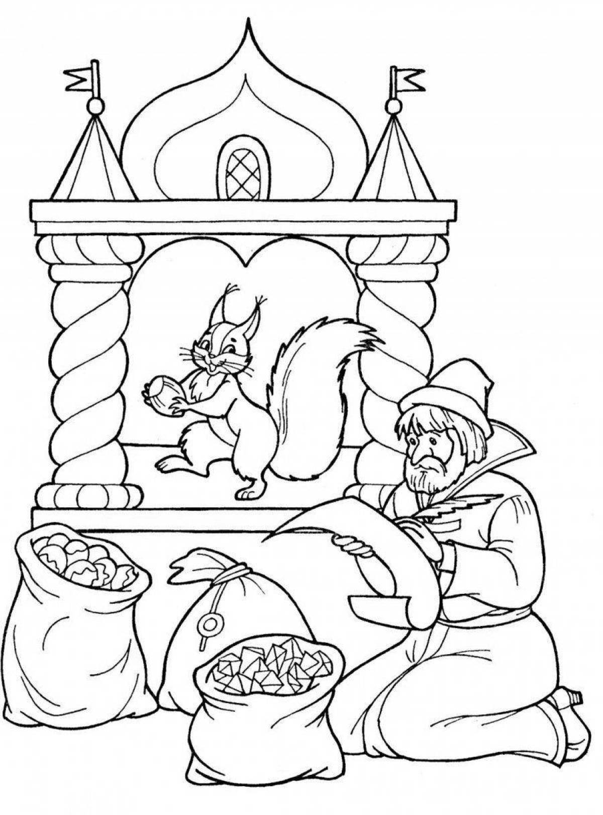 Coloring book based on Pushkin's fairy tales