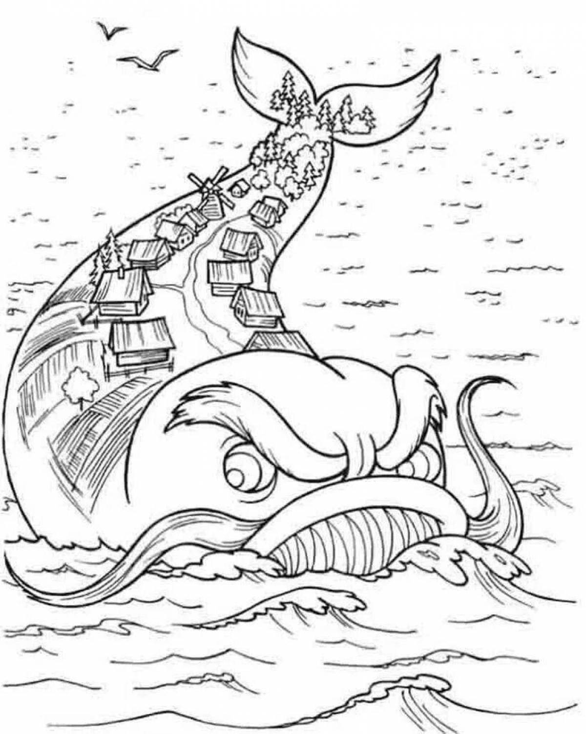 Beautiful coloring book based on Pushkin's fairy tales