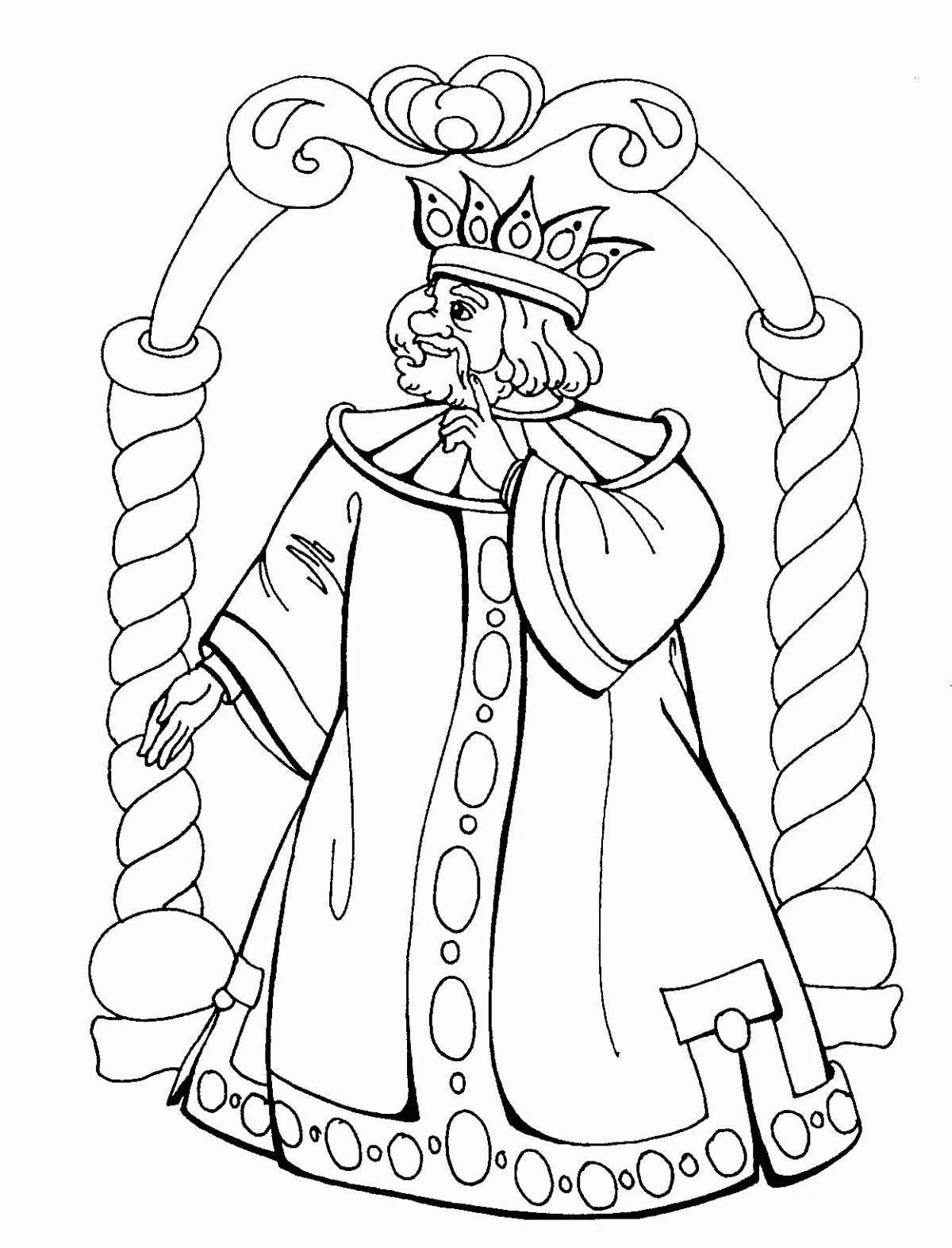 Elegant coloring book based on Pushkin's fairy tales