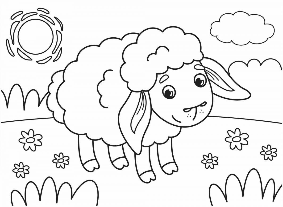 Sweet sheep coloring book for 5-6 year olds