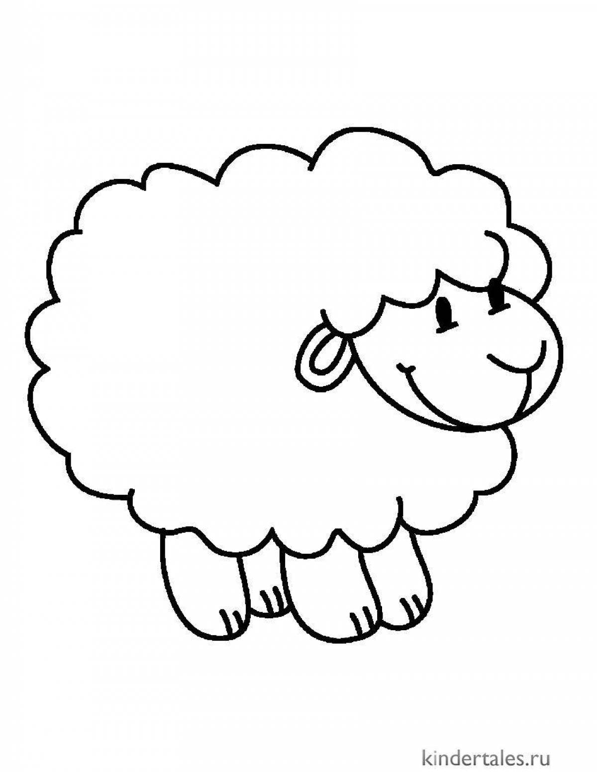 Crazy Sheep Coloring Page for 5-6 year olds