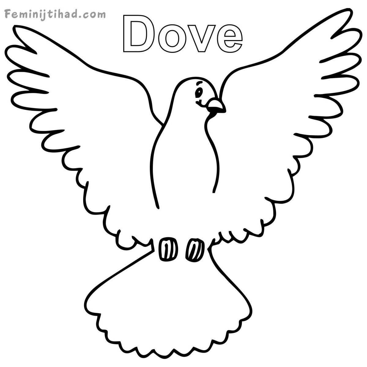 Joyful dove of peace coloring pages for kids