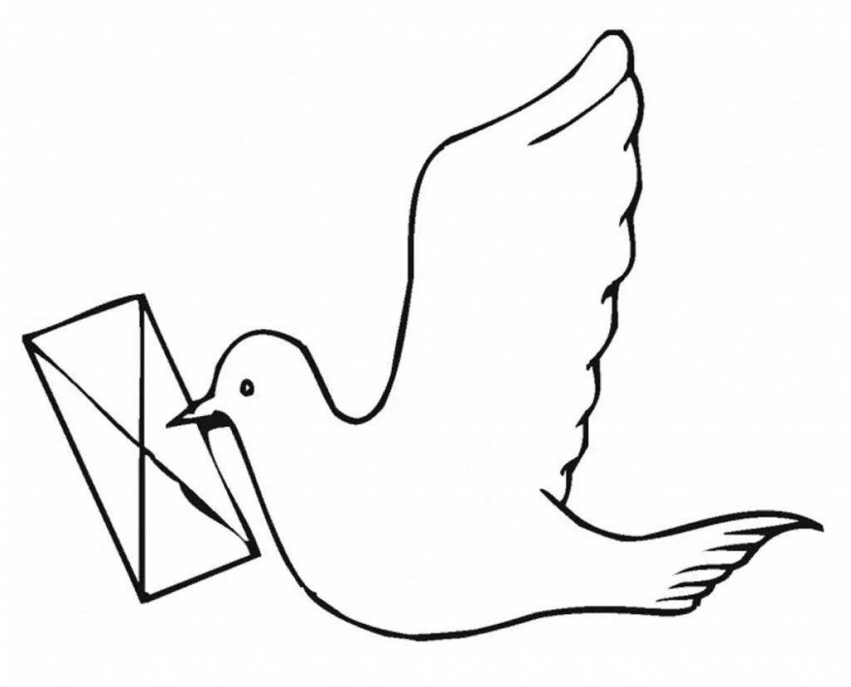 Adorable dove of peace coloring book for kids