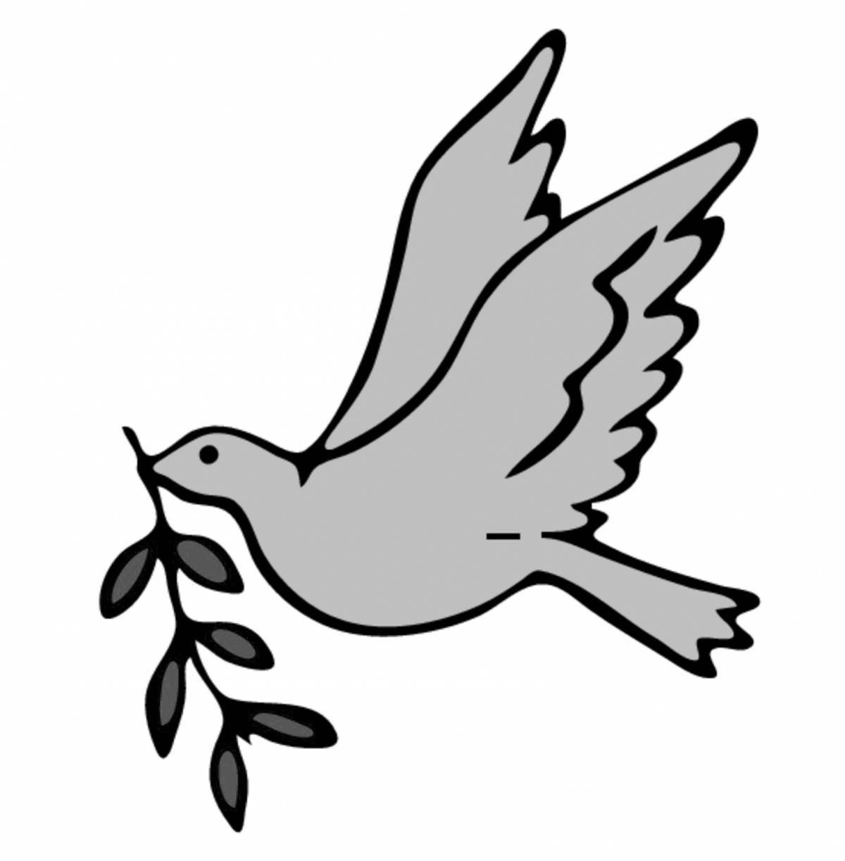 Glorious peace dove coloring page for kids