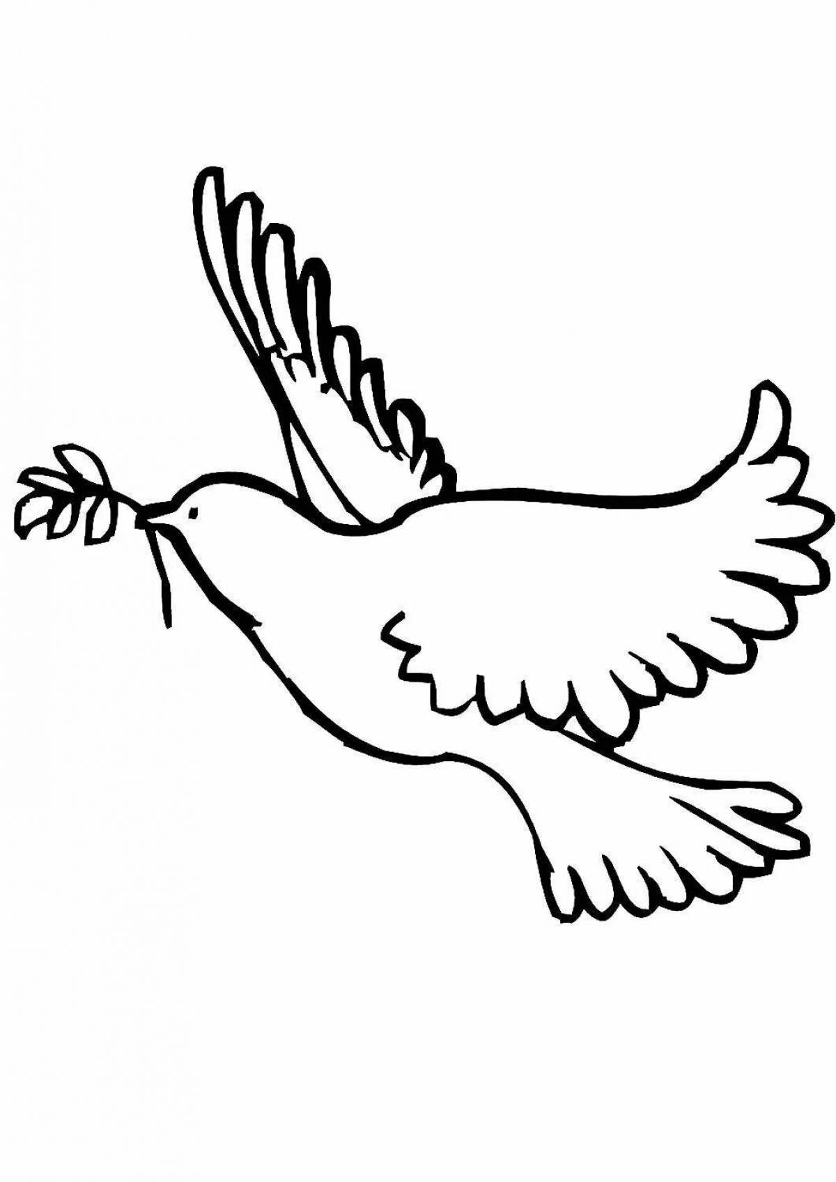 Fantastic peace dove coloring page for kids