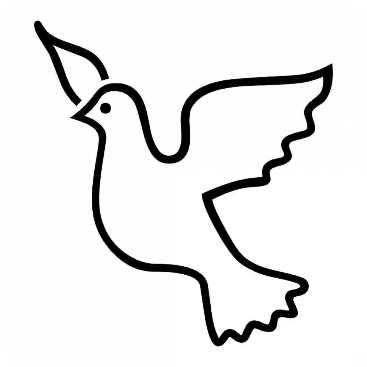 Coloring book beckoning peace dove for kids