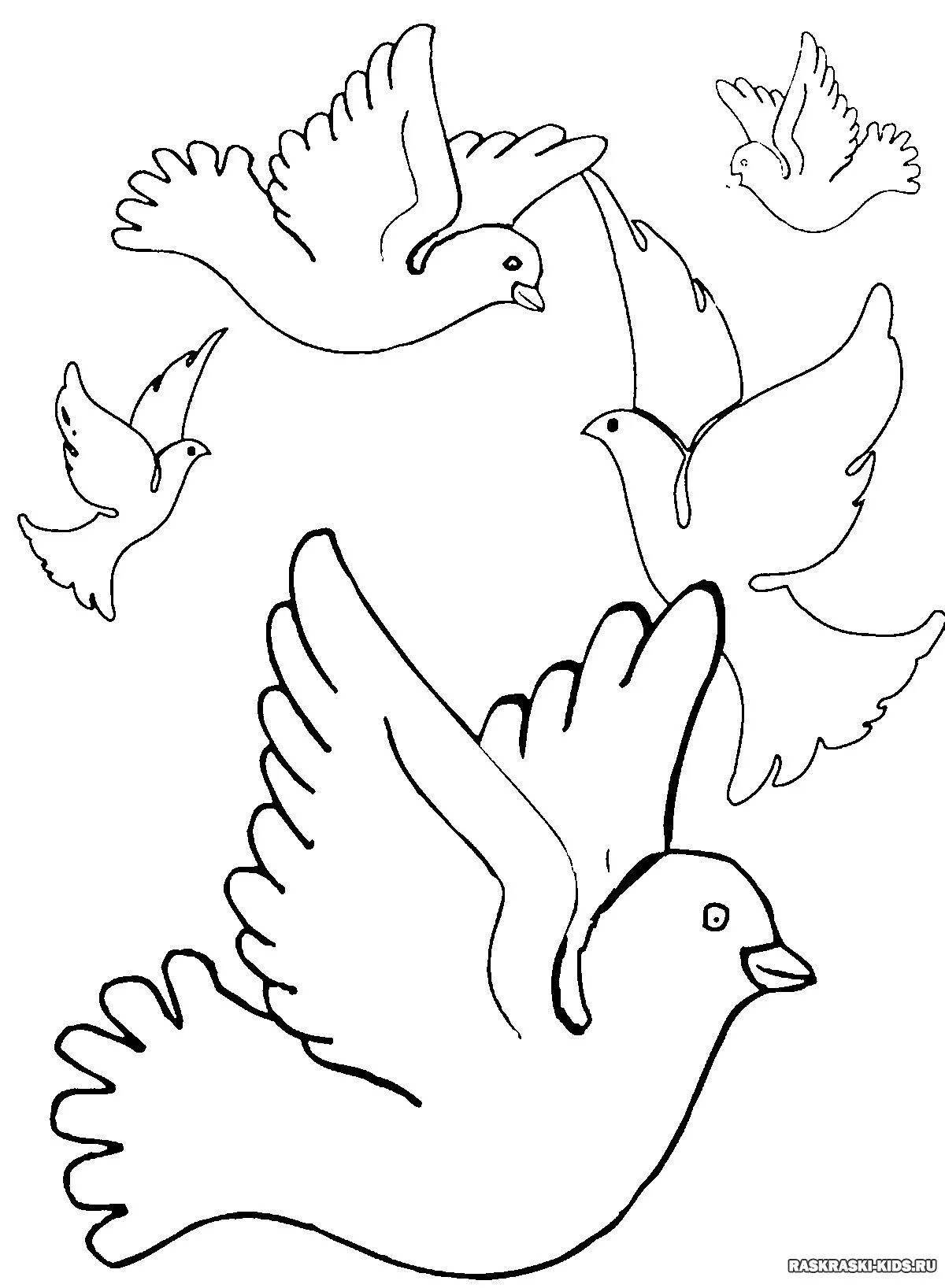 Impressive dove of peace coloring book for kids