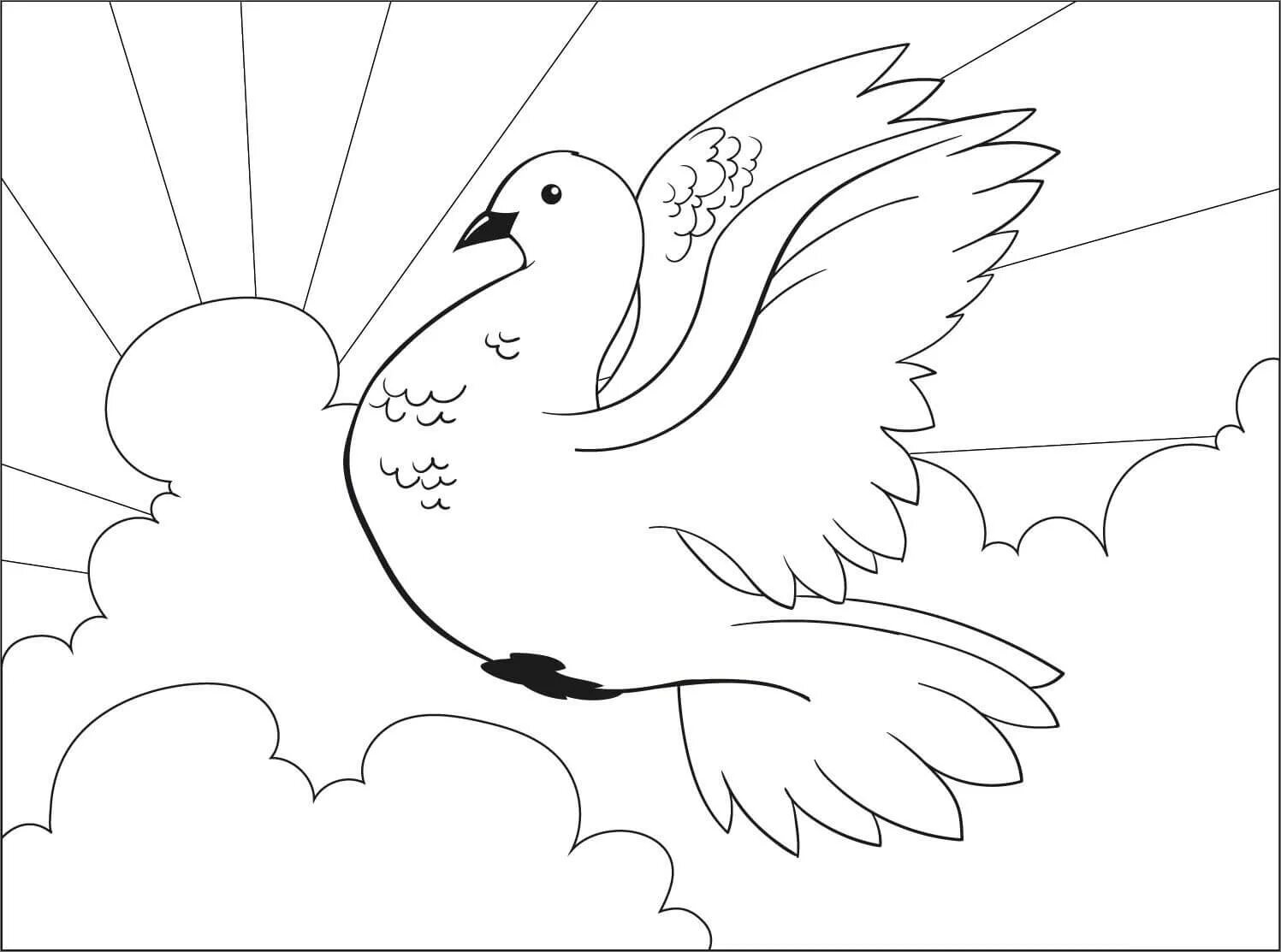 Peace dove for kids template #1