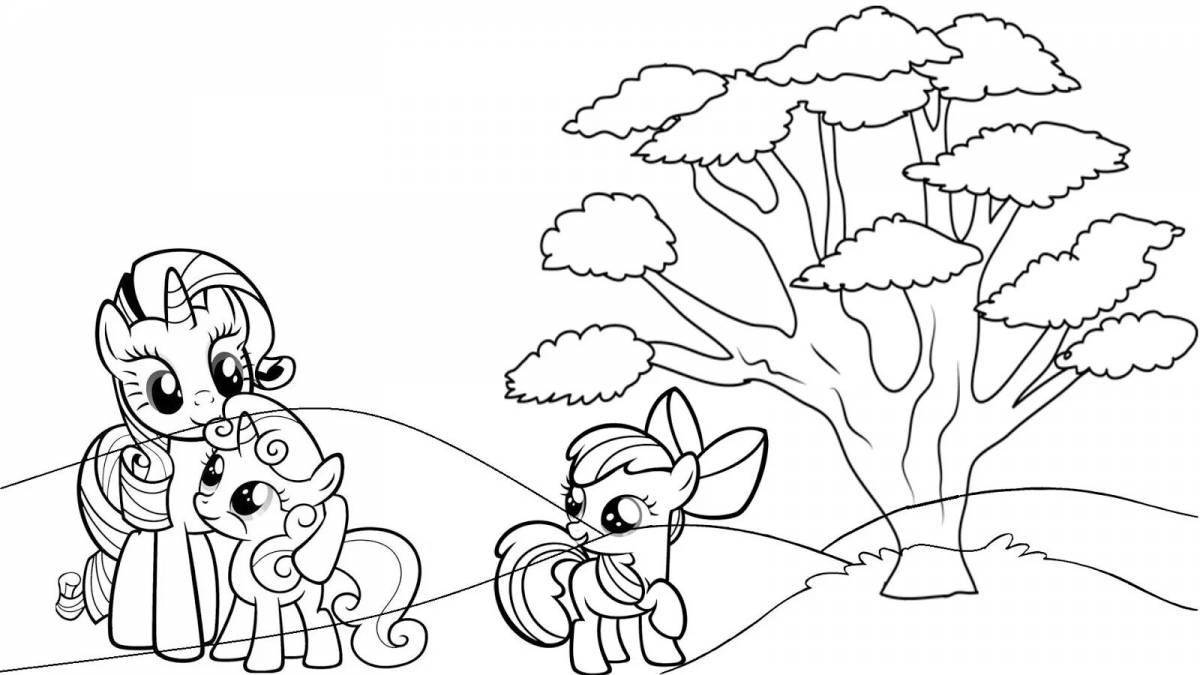 Outstanding pony coloring page for 4-5 year olds