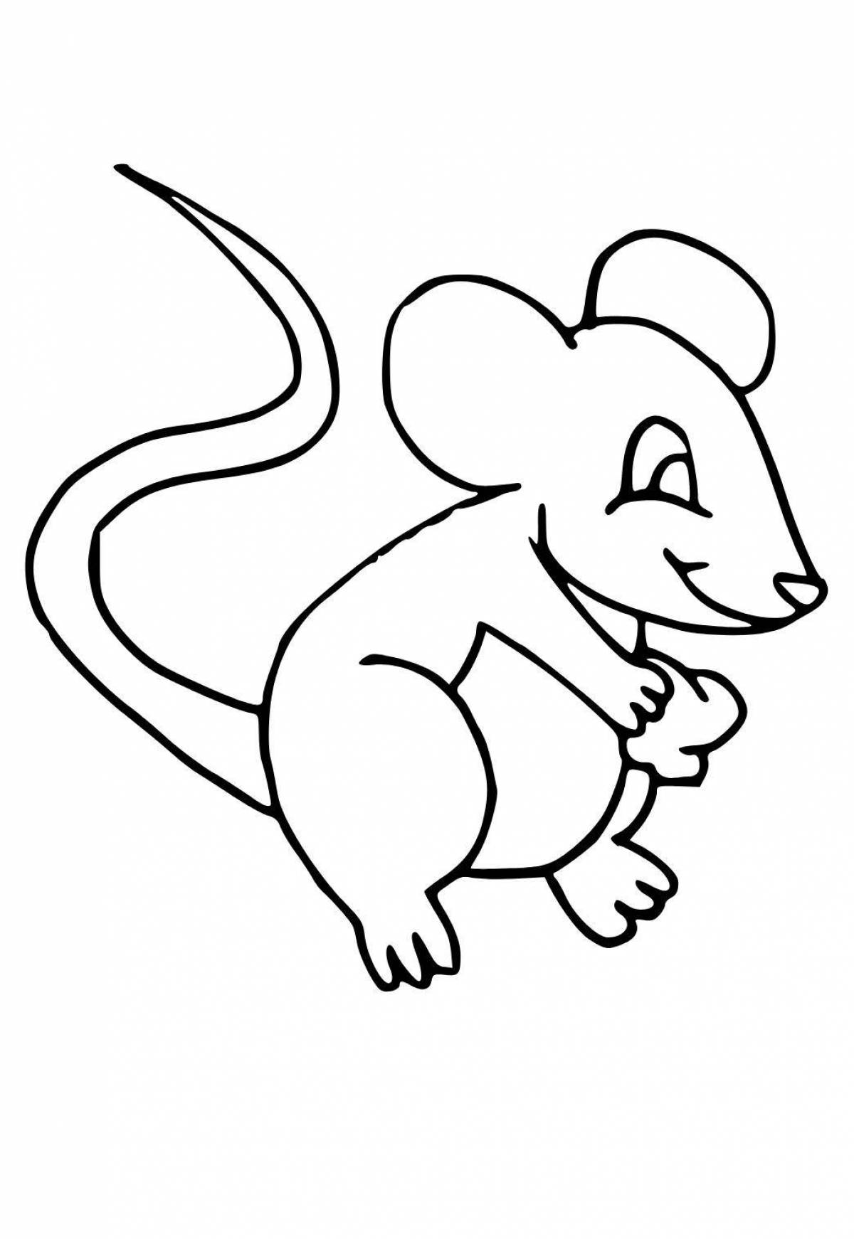 Очаровательная раскраска мышь для детей 3-4 лет