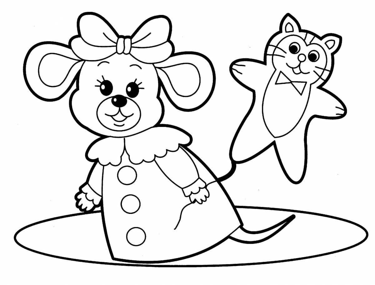 Delightful coloring mouse for children 3-4 years old