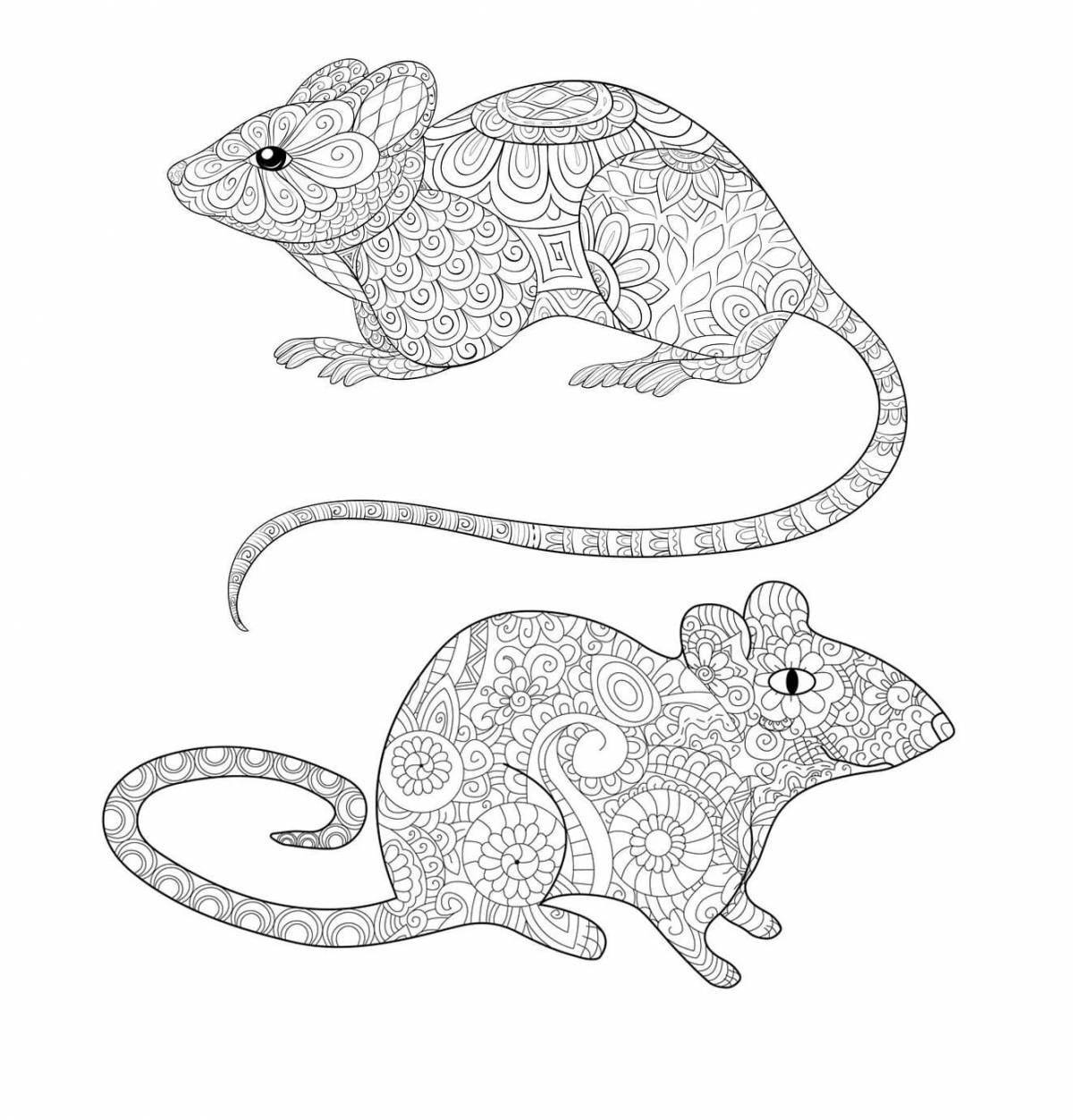 Классная раскраска мышь для детей 3-4 лет