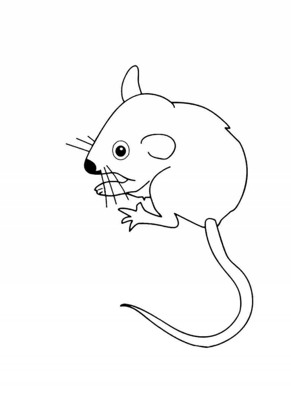 Яркая раскраска мышь для детей 3-4 лет