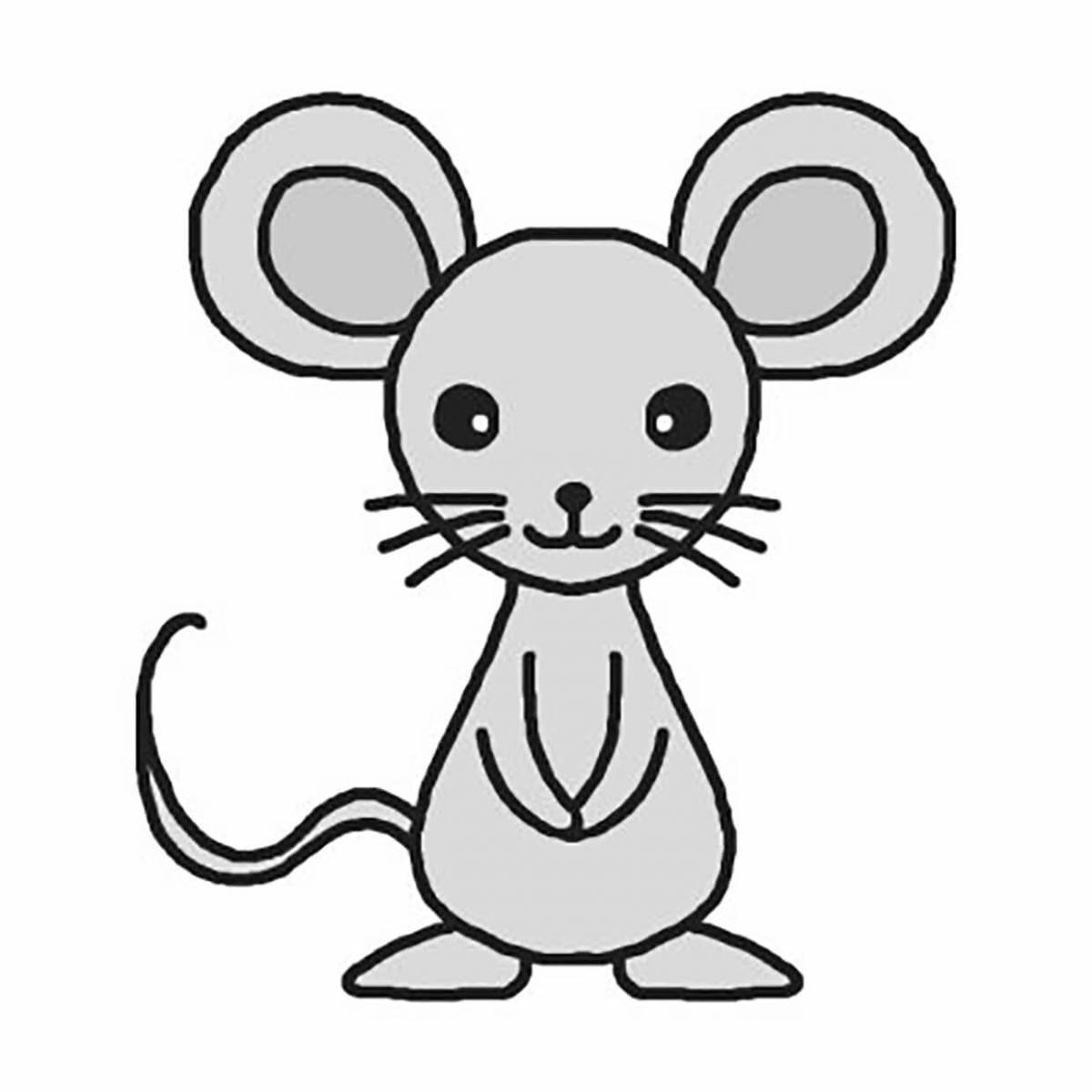 Раскраска зани мышь для детей 3-4 лет