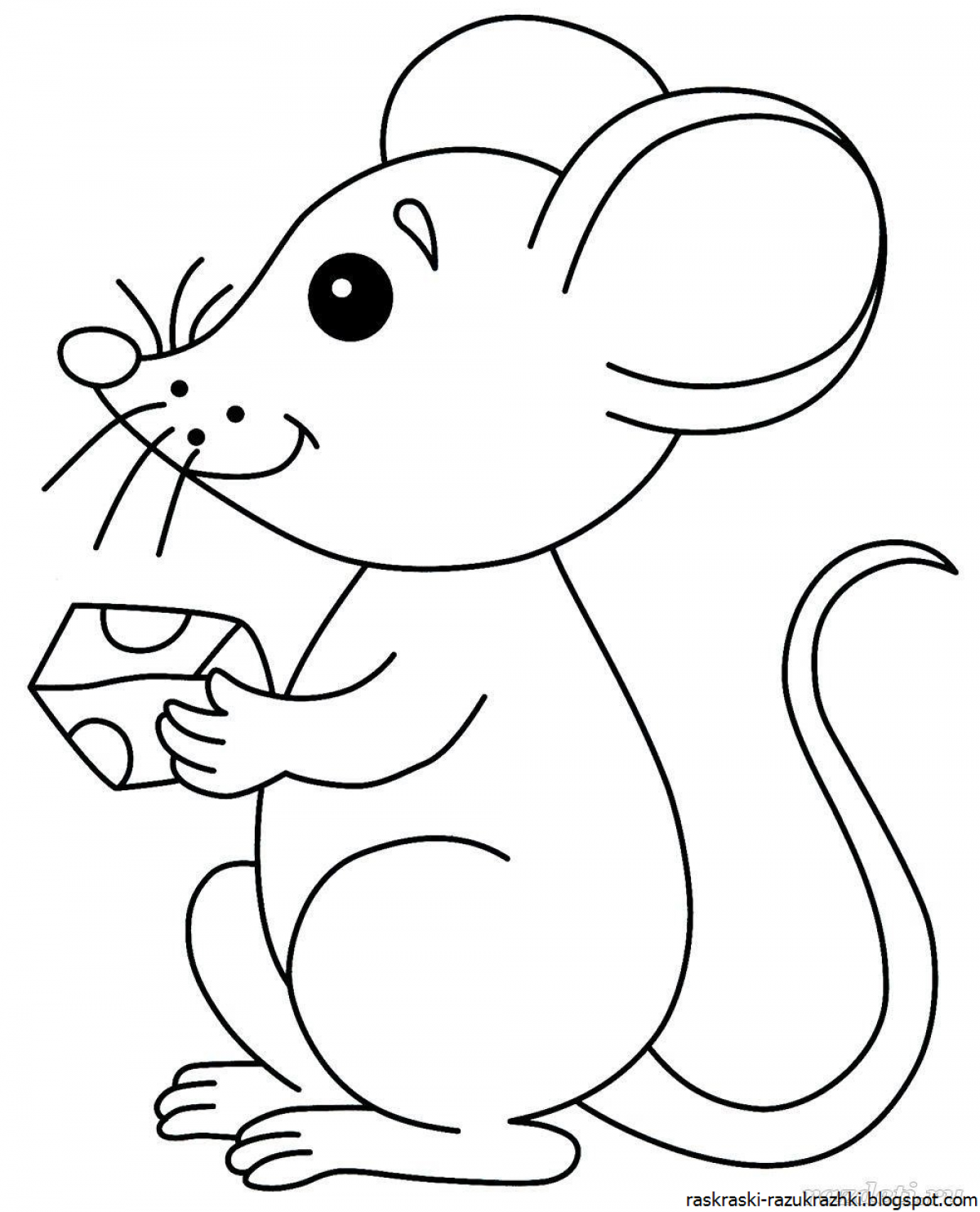 Fantastic coloring mouse for children 3-4 years old