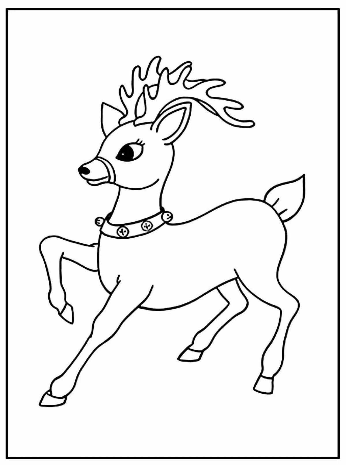 Славная раскраска олень для детей 6-7 лет