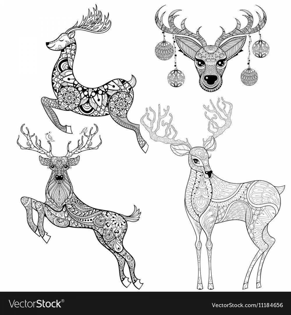 Radiant coloring deer for children 6-7 years old