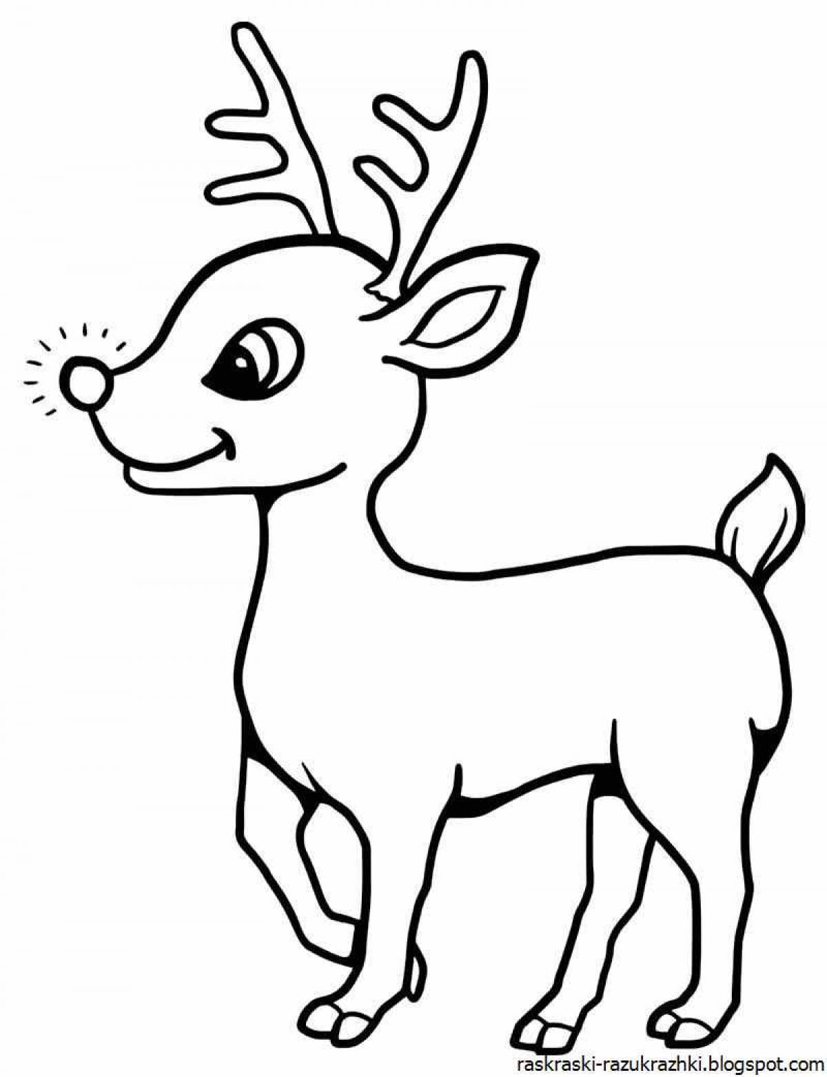 Fancy deer coloring book for kids 6-7 years old