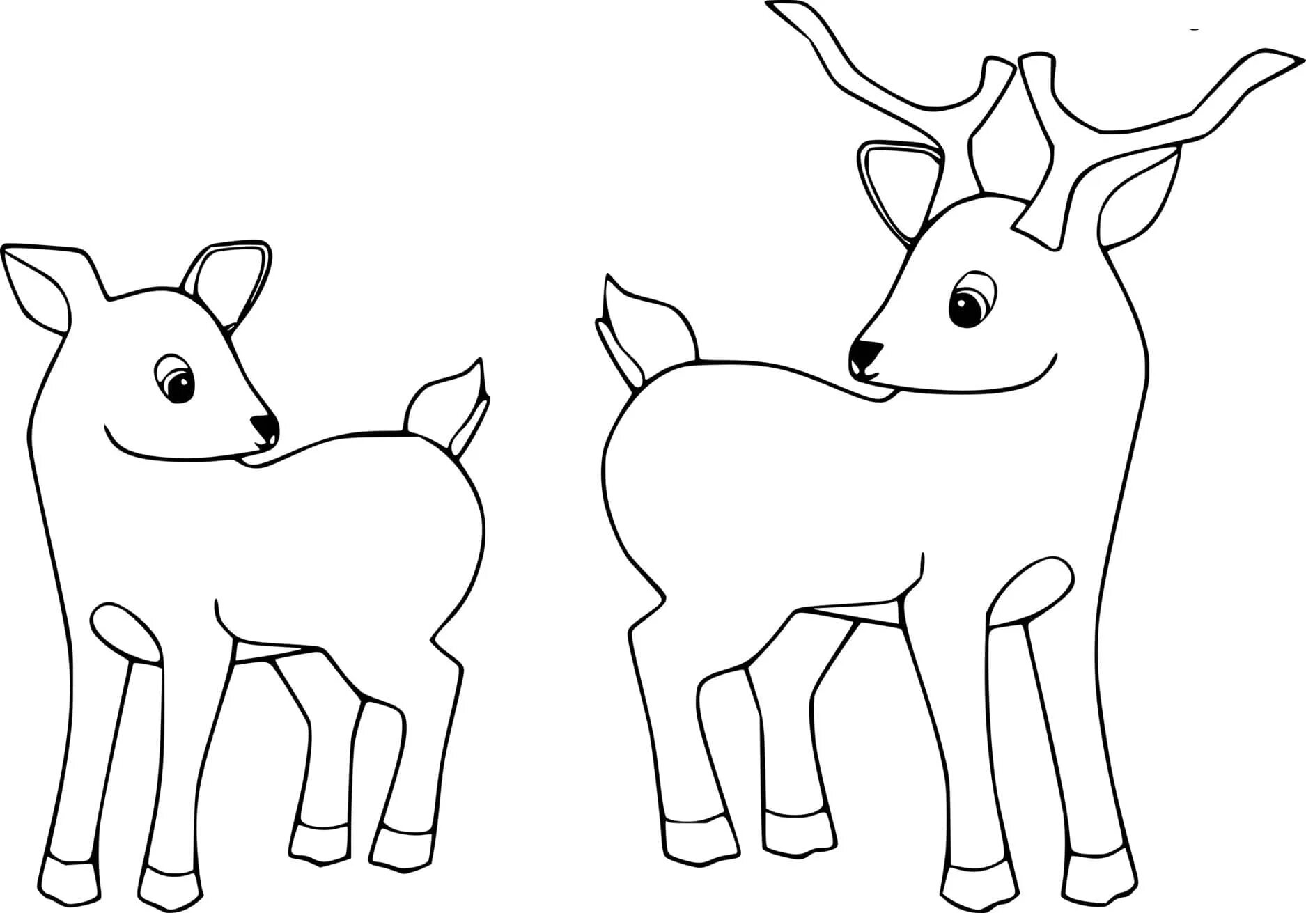 Glowing deer coloring pages for kids 6-7 years old