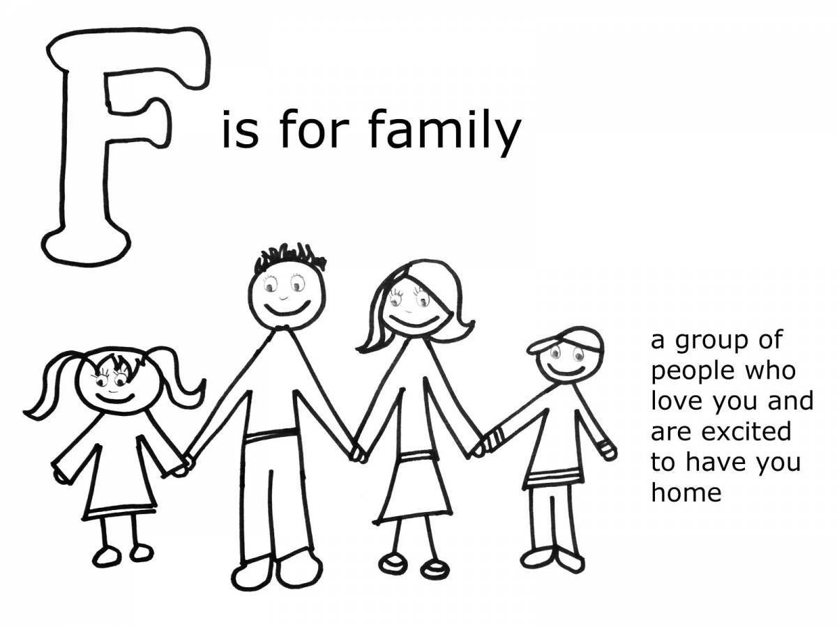 Adorable family coloring book