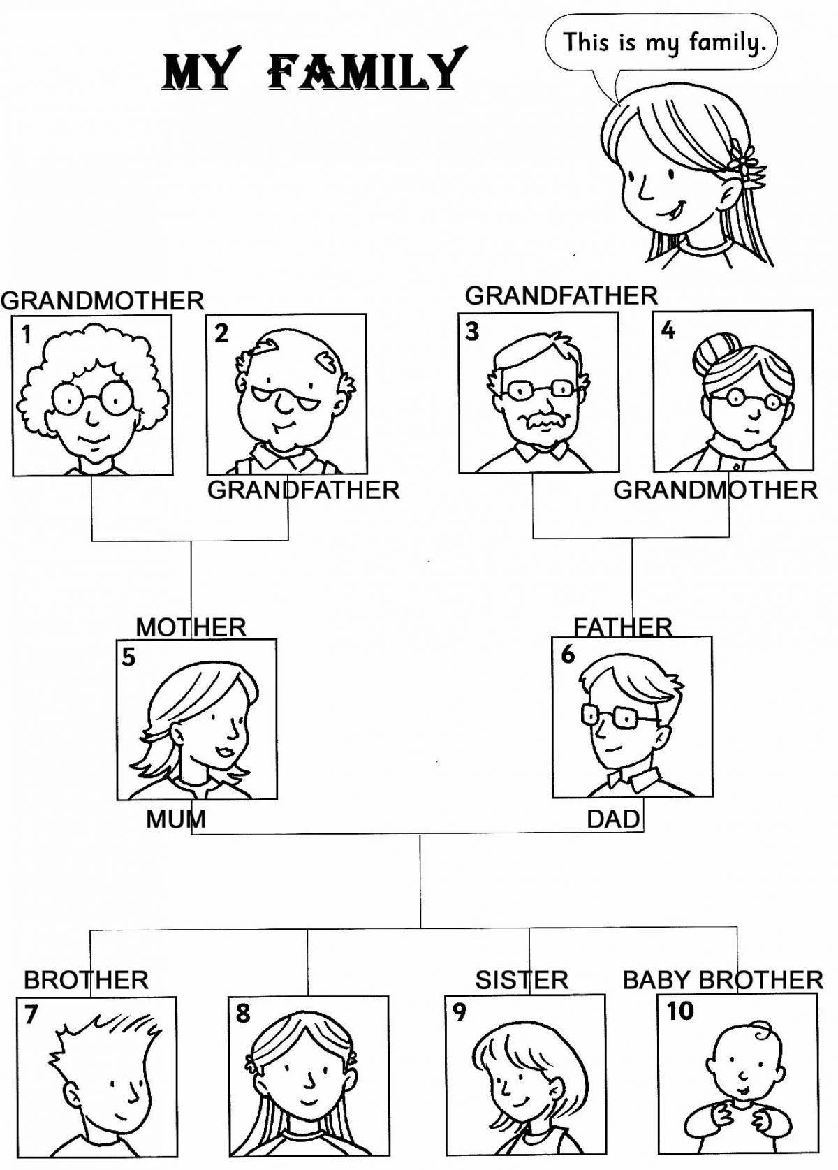 Animated family coloring book