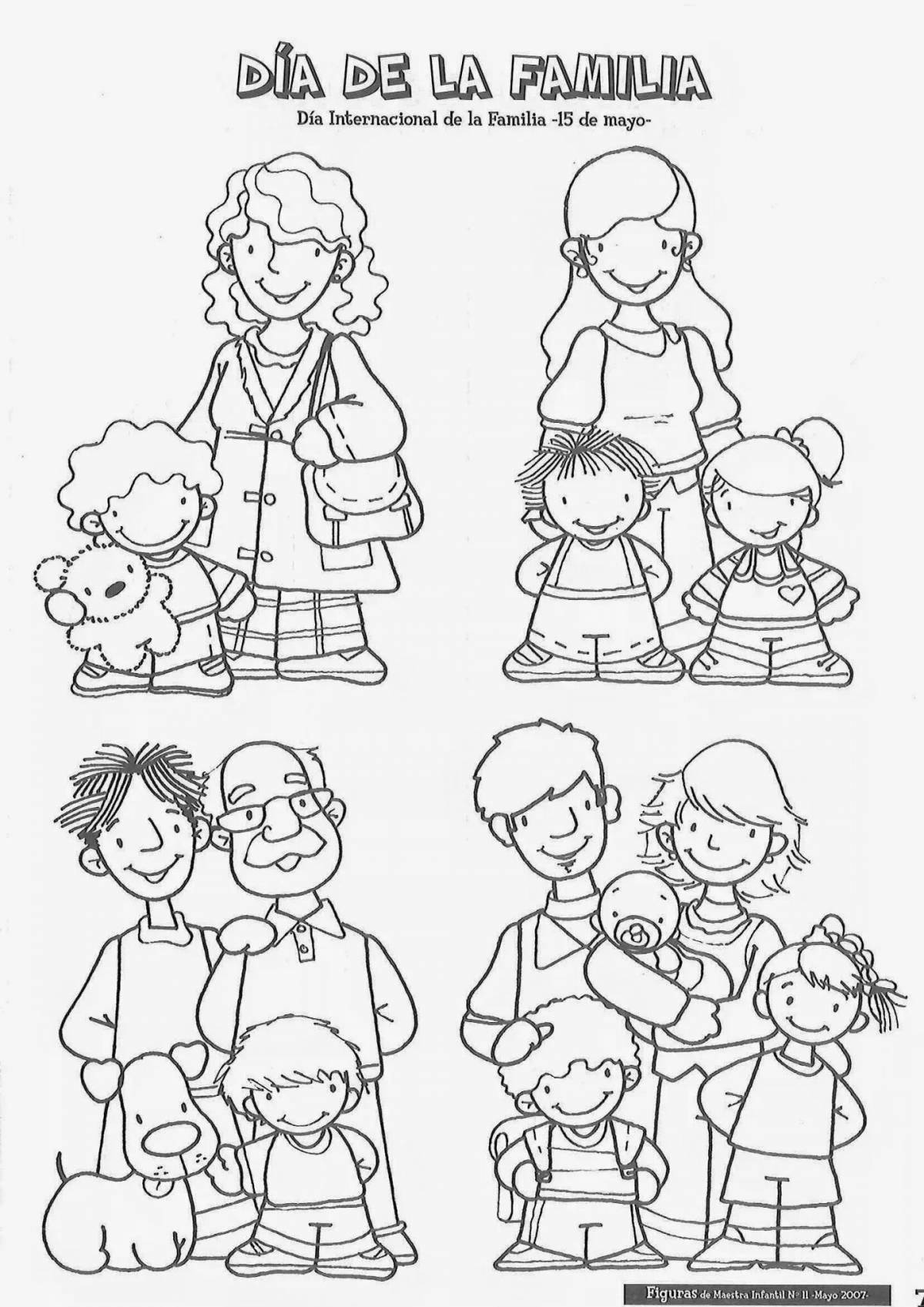 Rainbow family coloring book