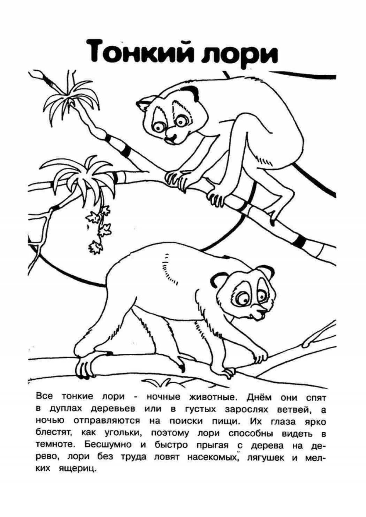Funny animals of the red book of Russia coloring for babies