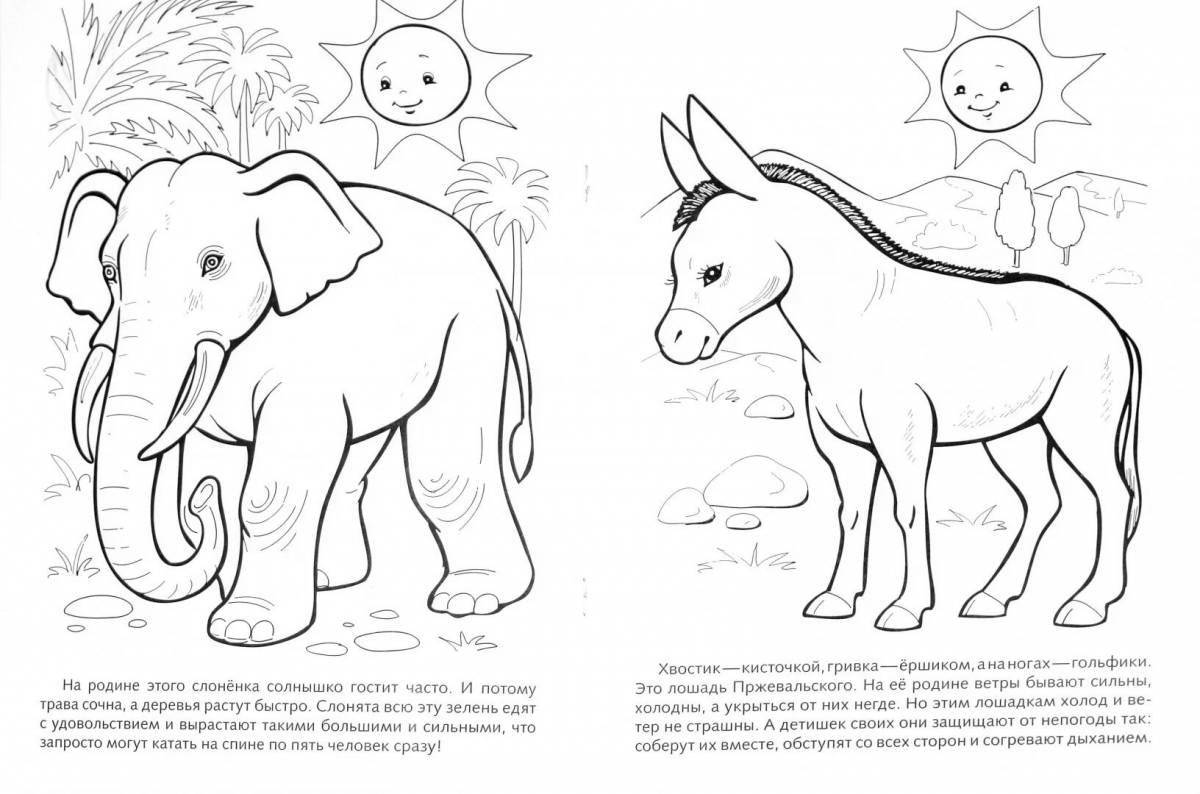 Amazing animals of the red book of Russia coloring for schoolchildren