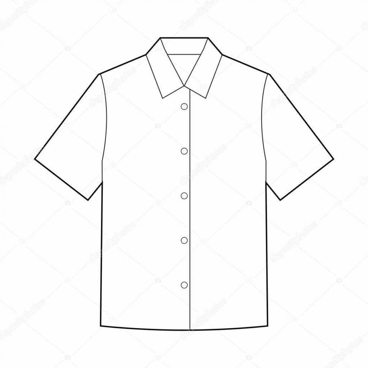 Crazy Colored Shirt Coloring Page for 3-4 year olds