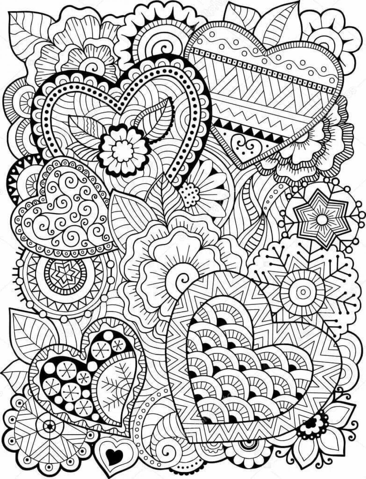 Inspiring anti-stress coloring book for girls 10-12 years old