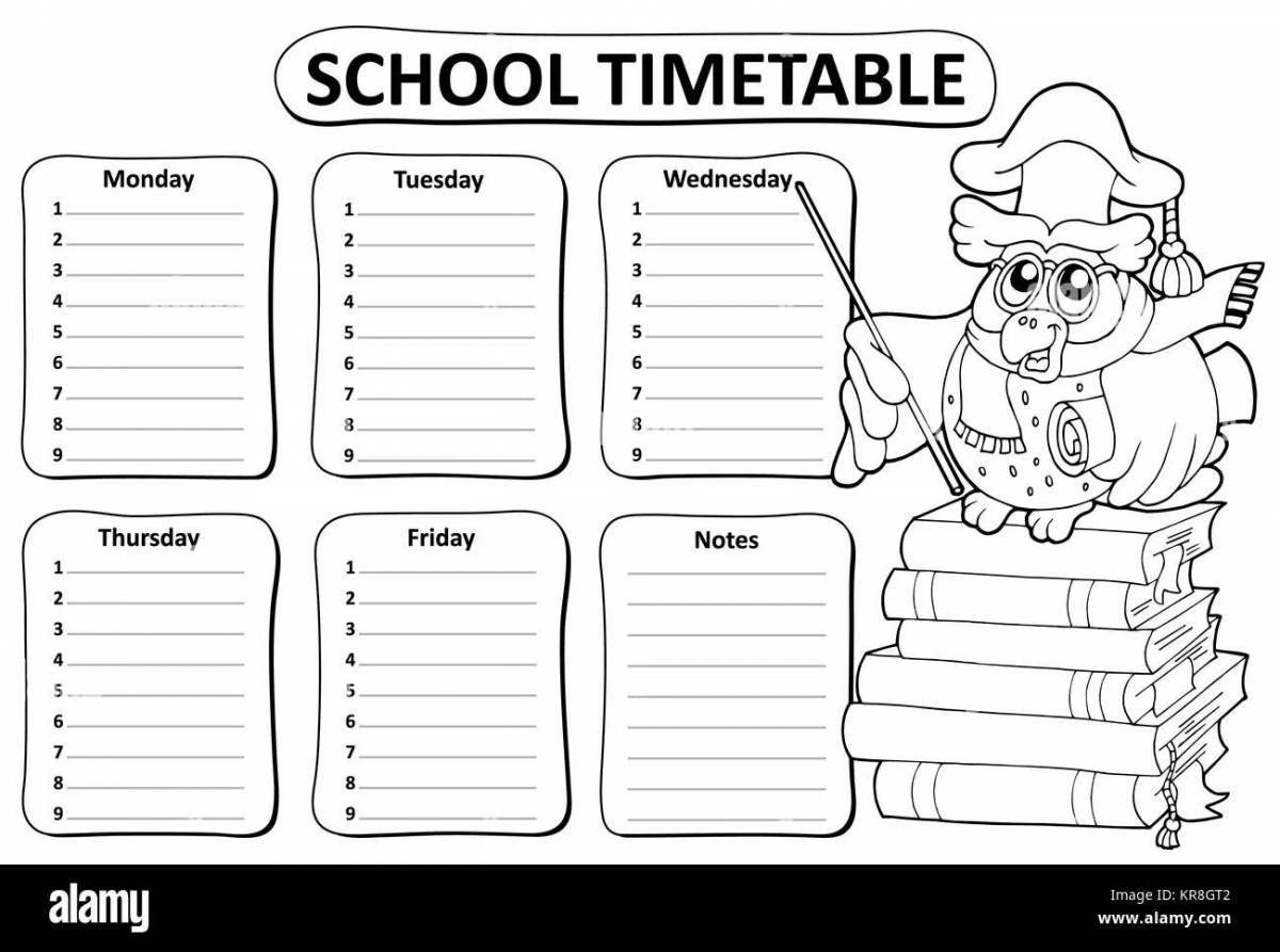 Exquisite girls timetable template