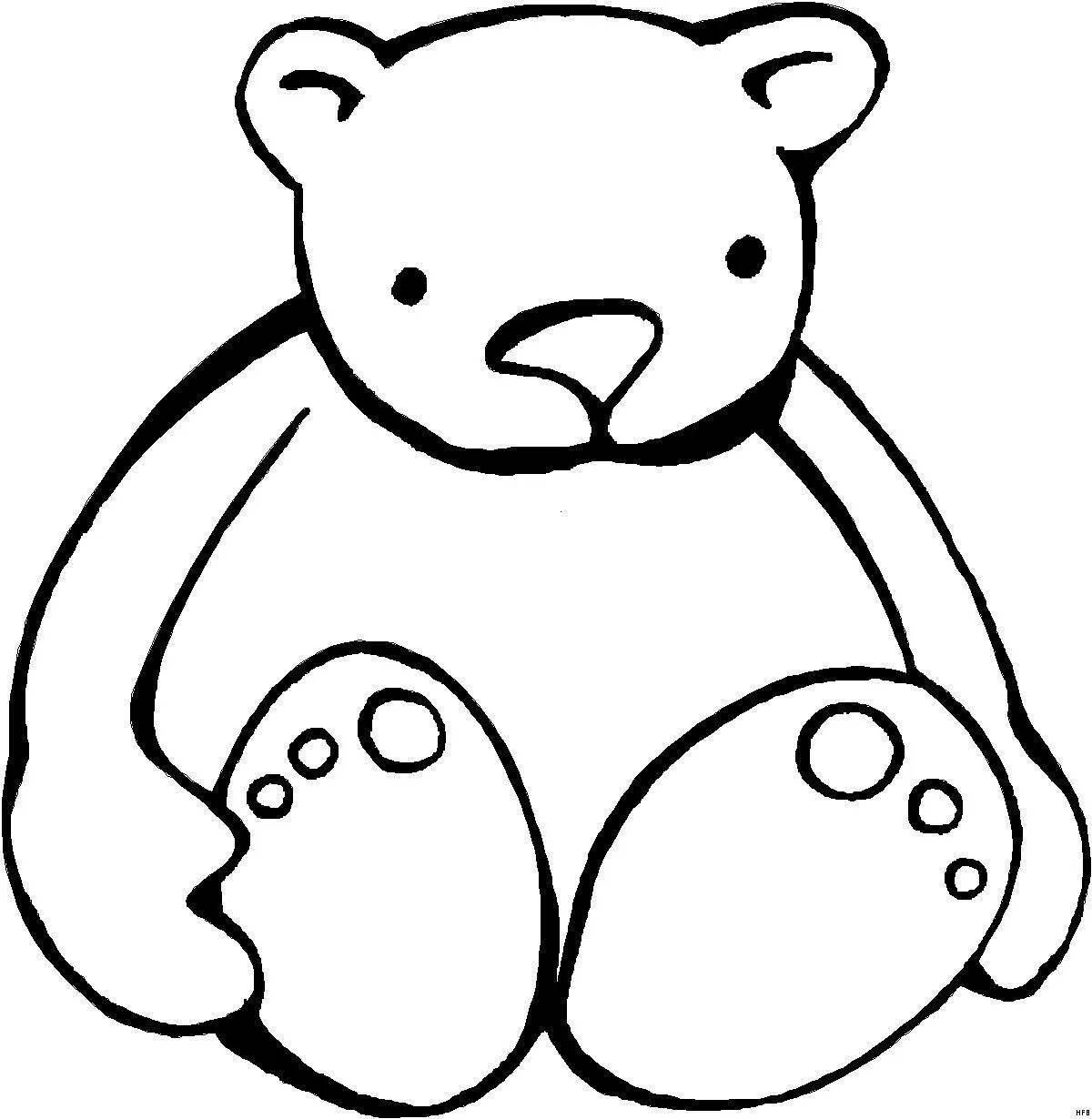 Joyful coloring bear for children 5-6 years old