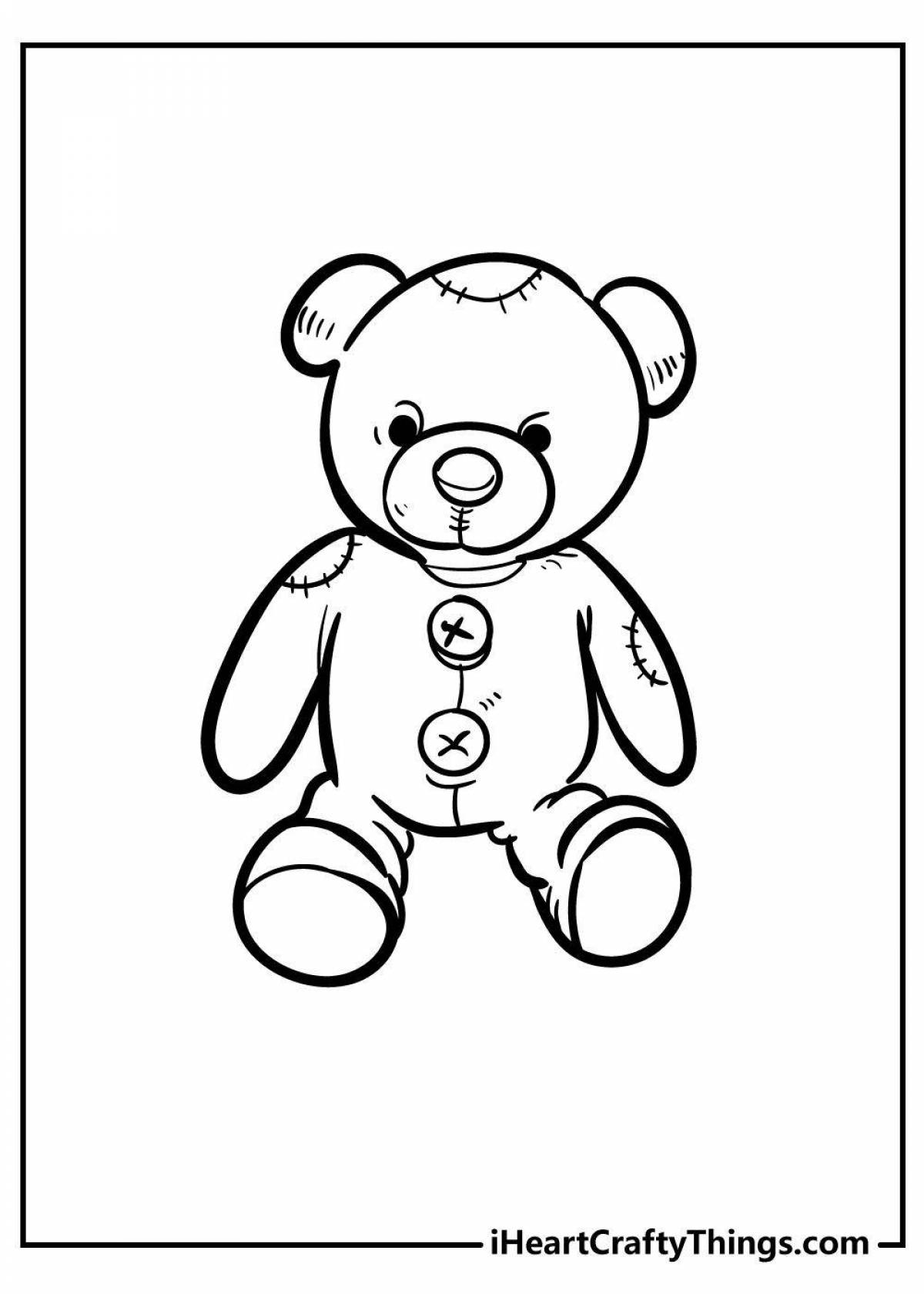 Unique coloring bear for children 5-6 years old