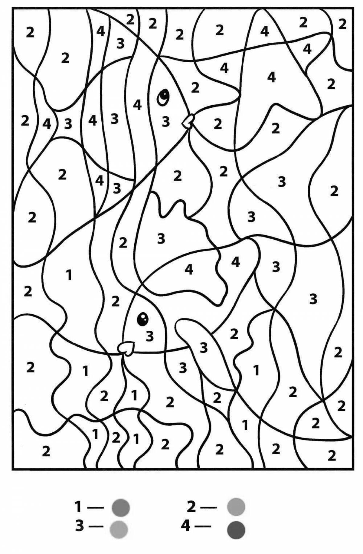 Color-realous coloring by numbers for children 6 years old