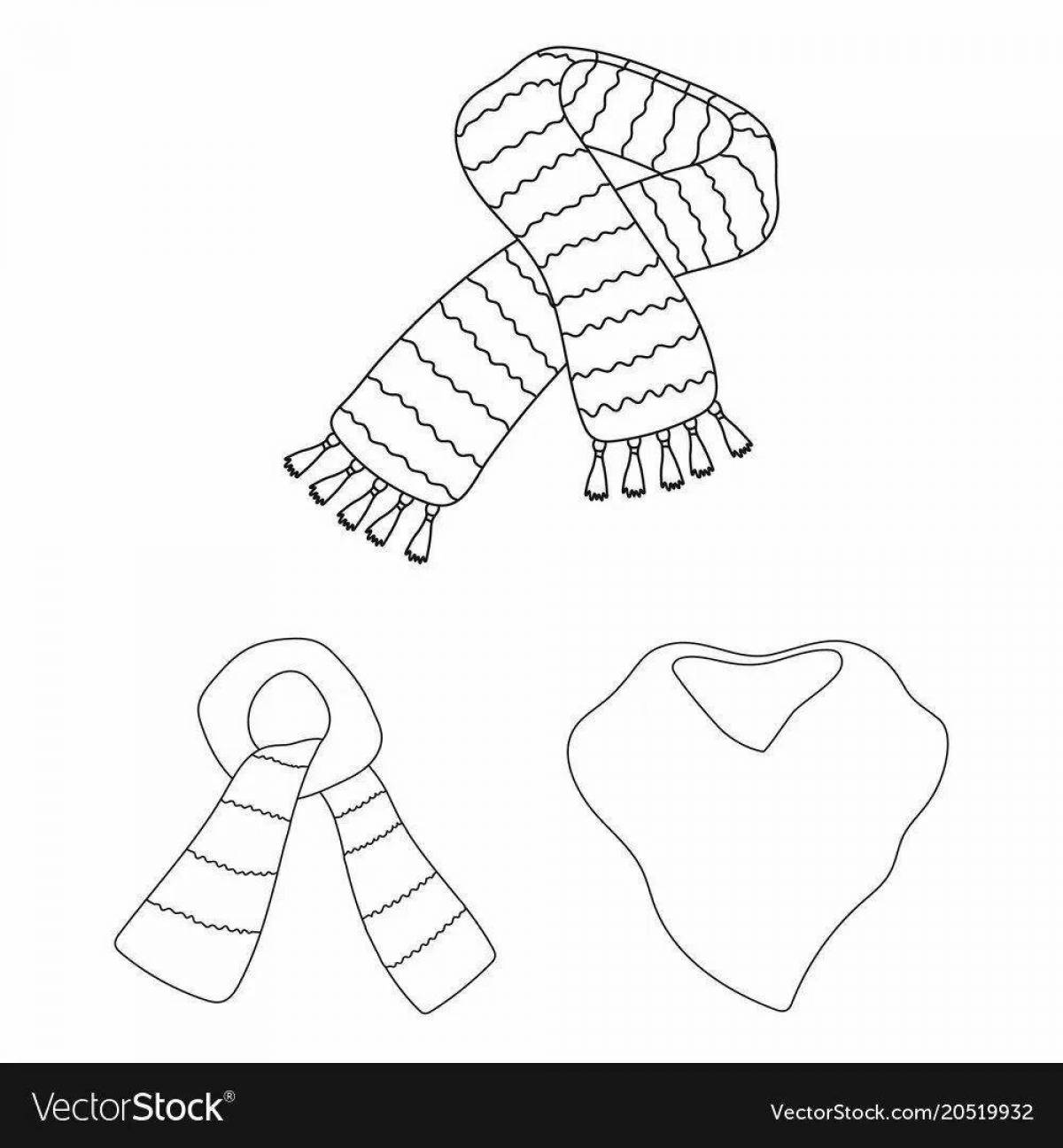 Photo Coloring page joyful scarf for children 3-4 years old