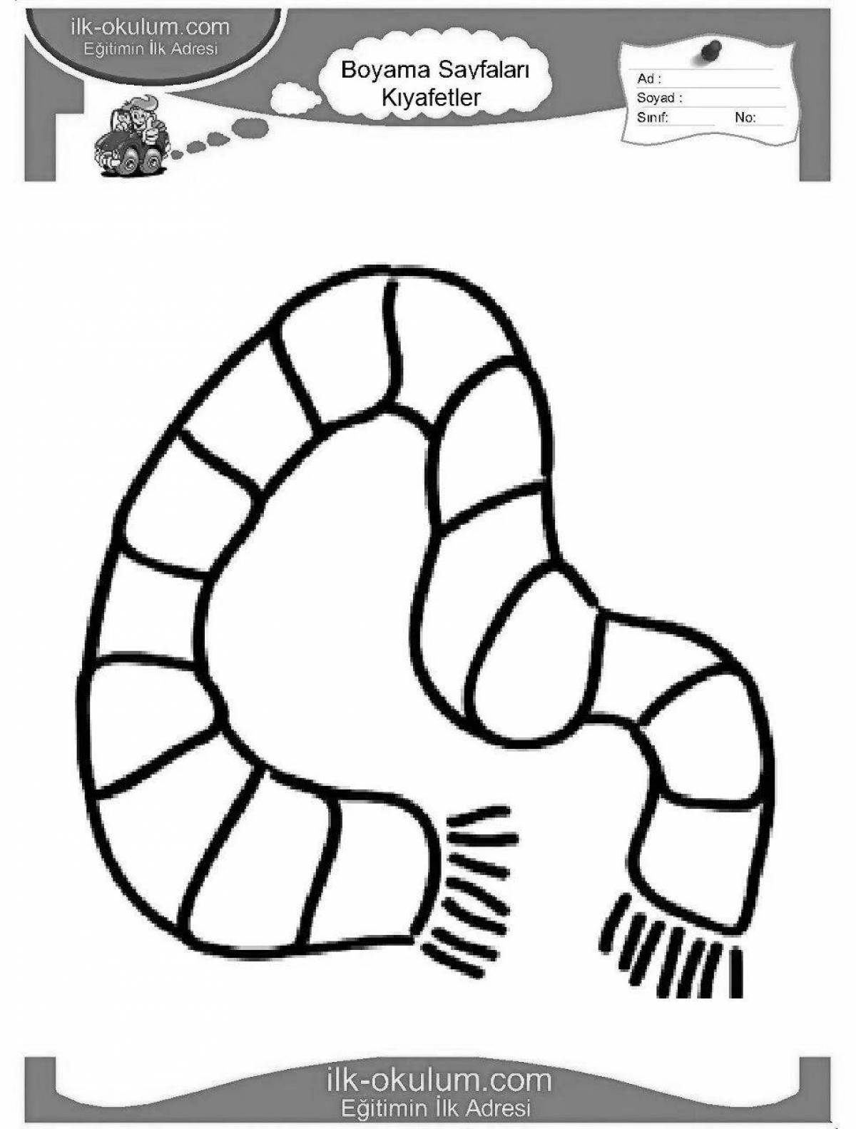 Photo Coloring book shining scarf for children 3-4 years old