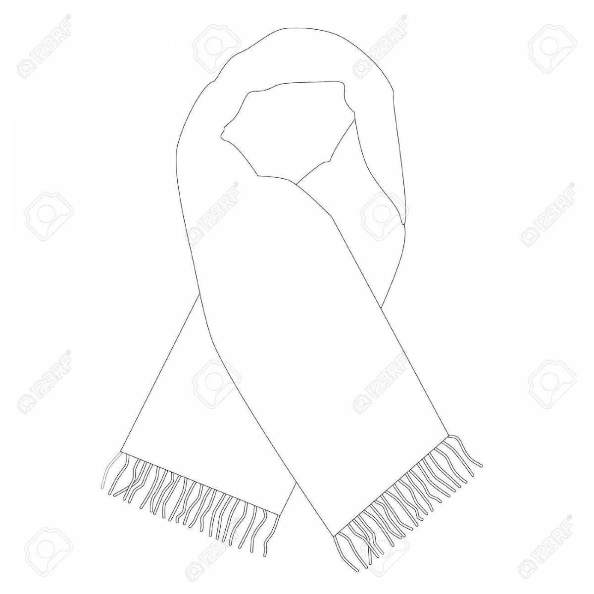 Photo Adorable scarf coloring page for 3-4 year olds