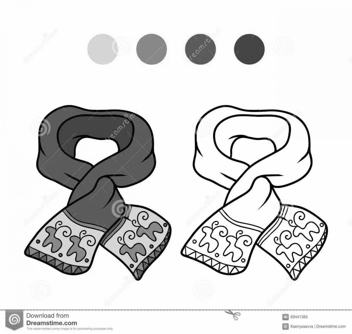 Photo Fancy scarf coloring book for 3-4 year olds