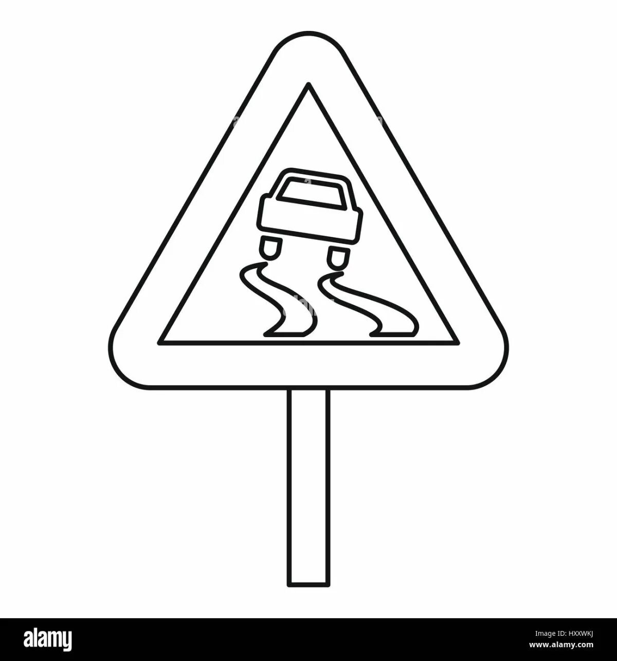Радостные предупреждающие дорожные знаки для малышей