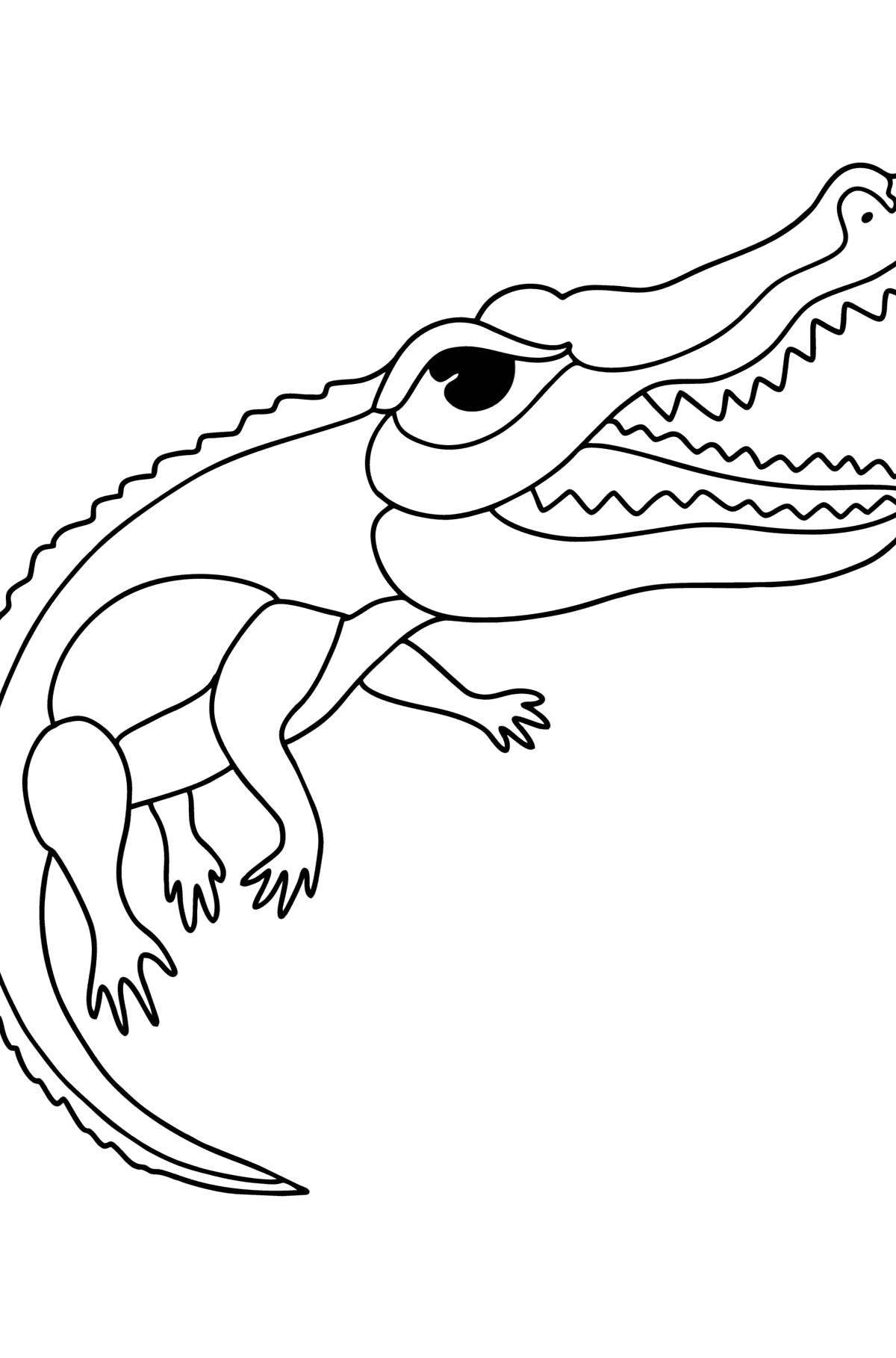 Веселая раскраска крокодил для детей 3-4 лет