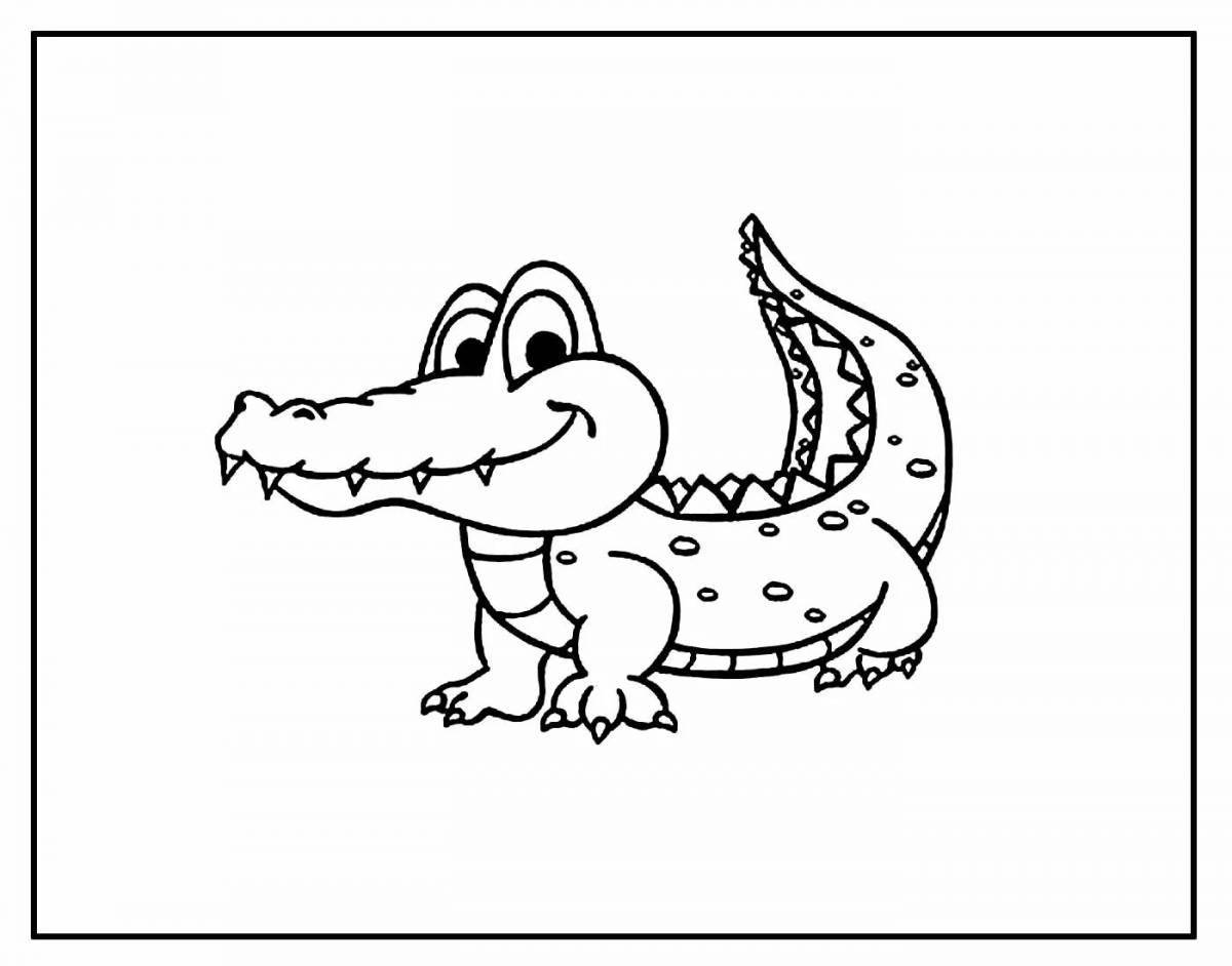 Инновационная раскраска крокодил для детей 3-4 лет