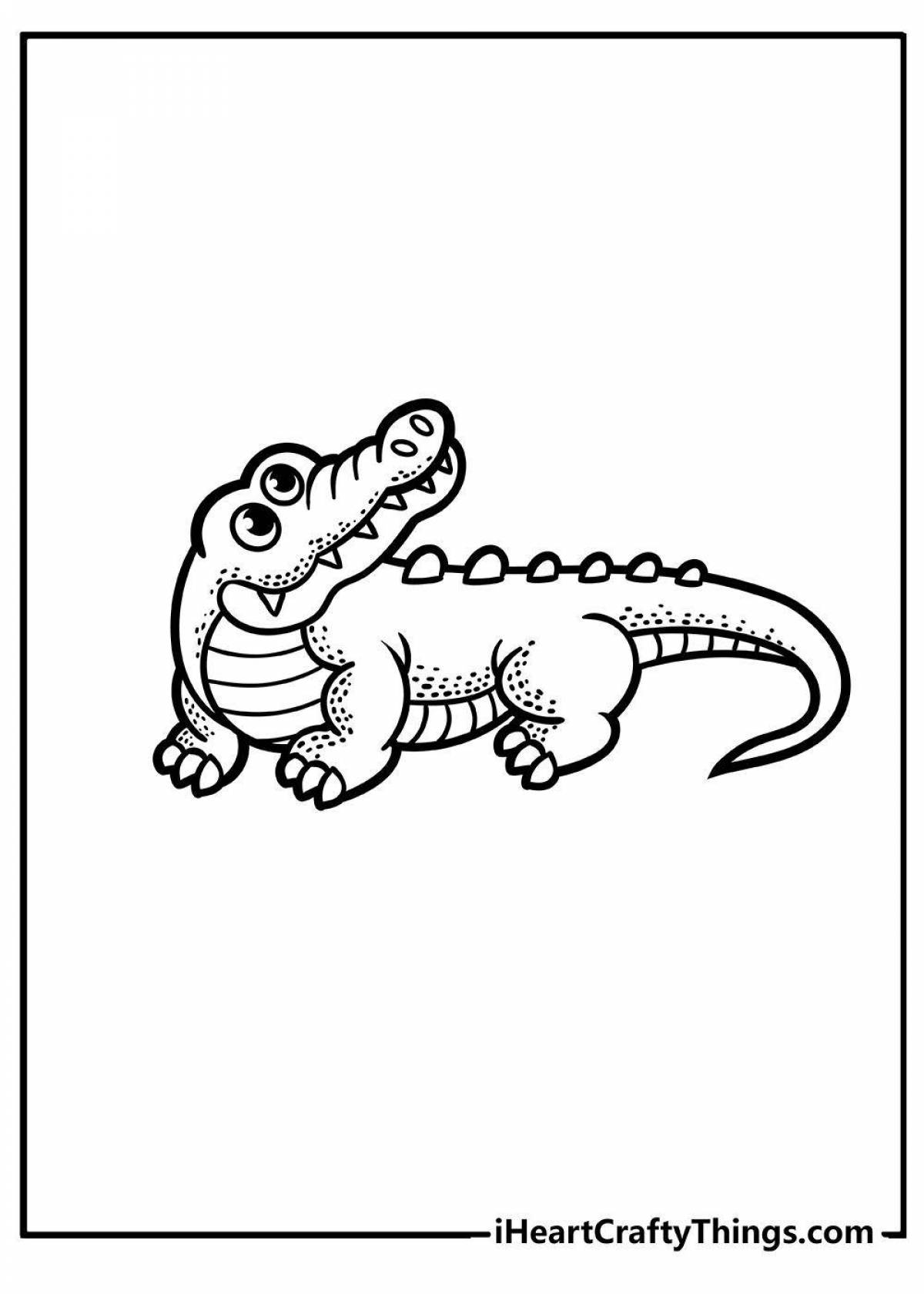 Fun coloring crocodile for children 3-4 years old
