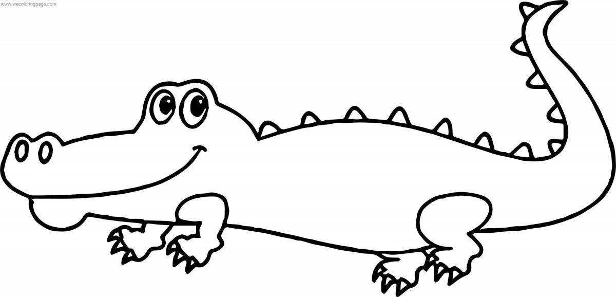 Причудливая раскраска крокодила для детей 3-4 лет