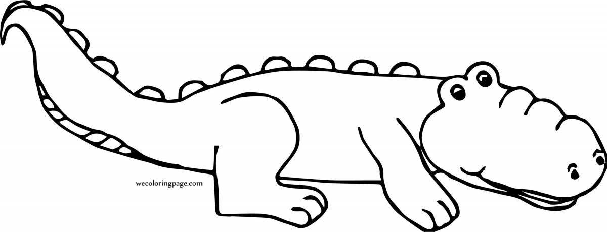 Раскраска «яркий крокодил» для детей 3–4 лет