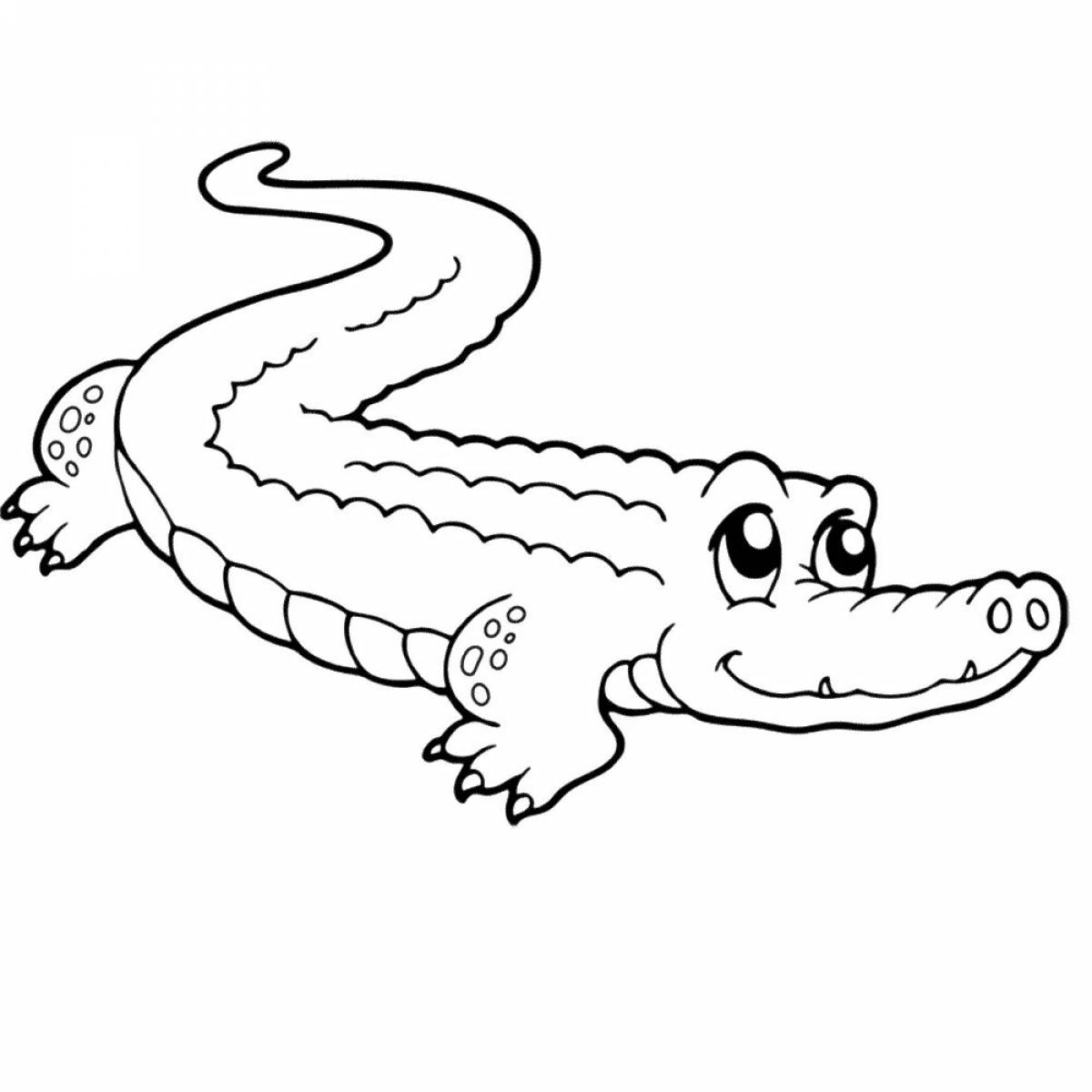Color-dynamic coloring crocodile for children 3-4 years old