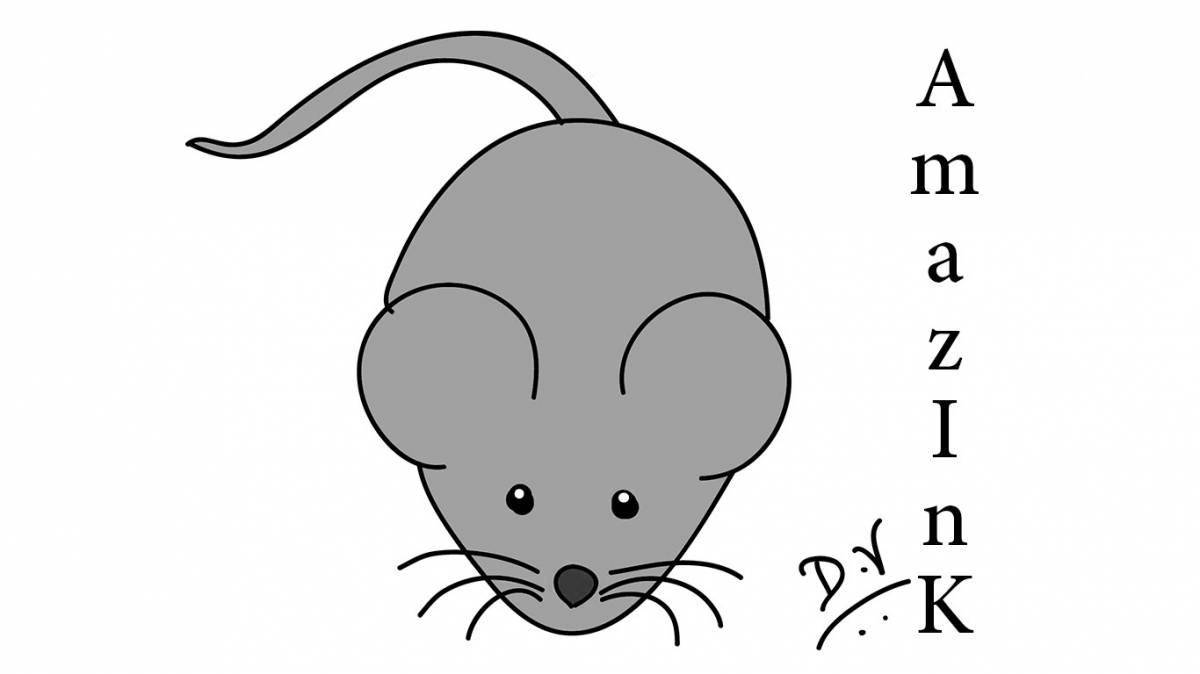 Причудливая раскраска мышь для детей 2-3 лет