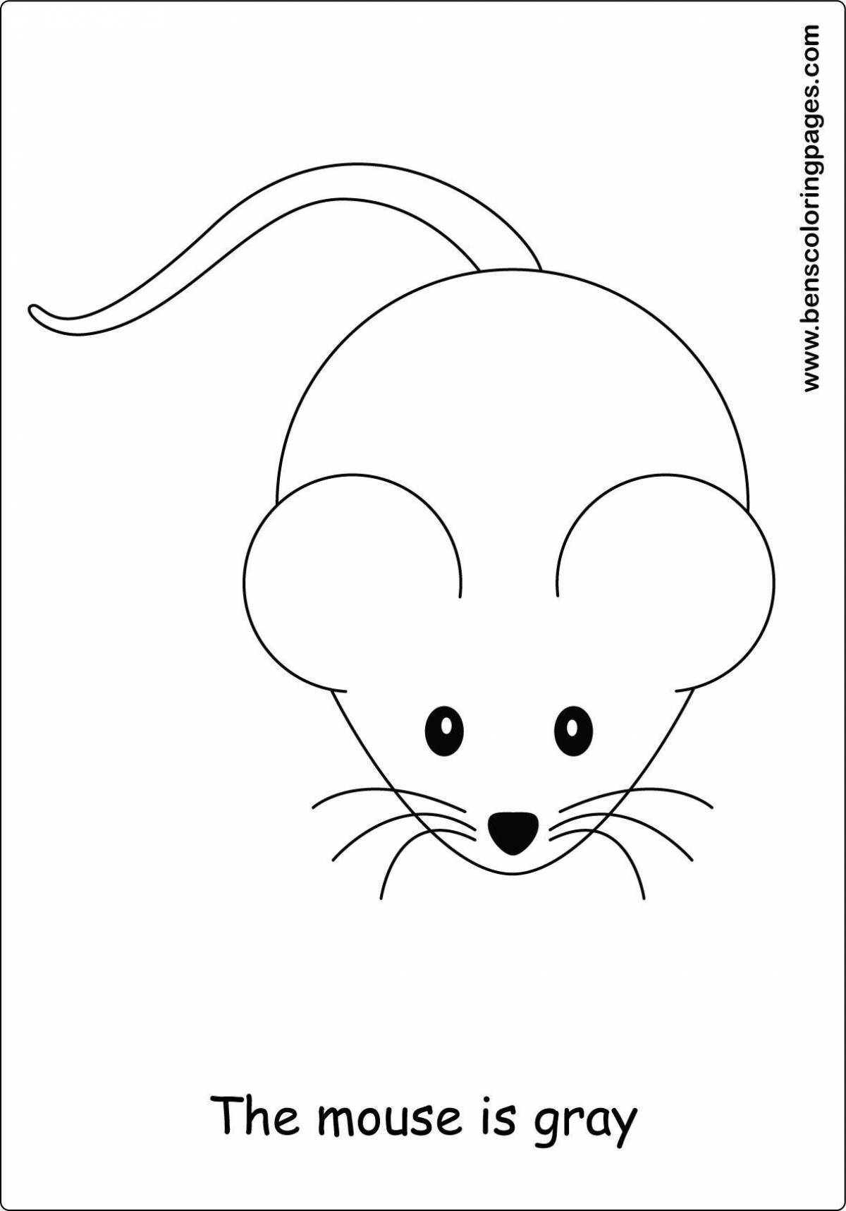 Удивительная раскраска мышь для детей 2-3 лет
