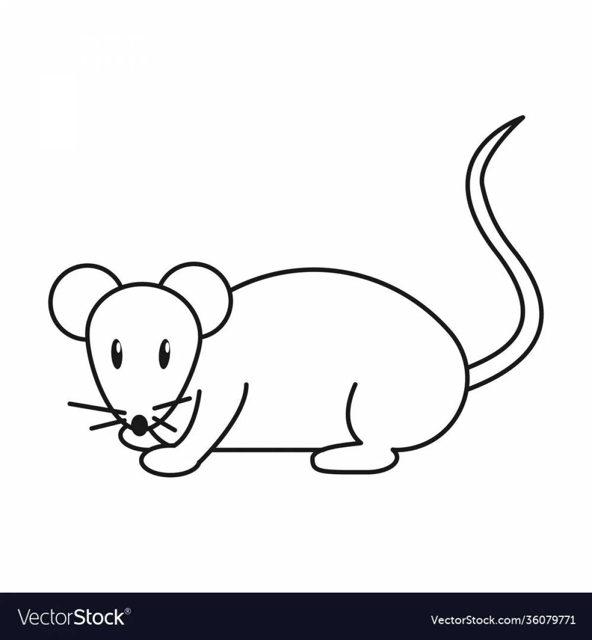 Humorous coloring mouse for children 2-3 years old