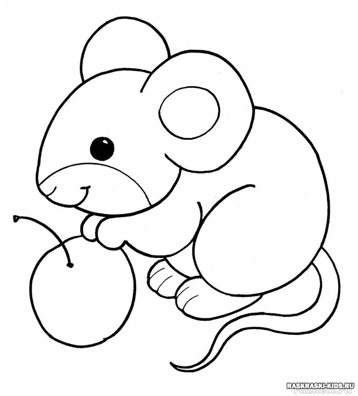 Живая раскраска мышь для детей 2-3 лет